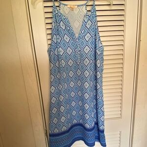 Skies are Blue blue medallion halter midi dress